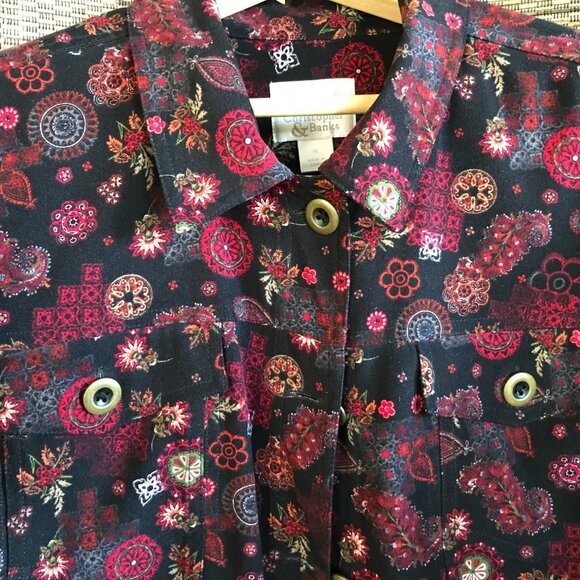 Upcycled Mixed Print Blazer, Size L-XL: Oversized Quirky Button-Down Jacket - Picture 11 of 12